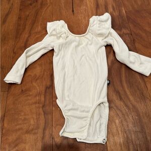 Kyte BABY Ribbed Long Sleeve Ruffle Leotard